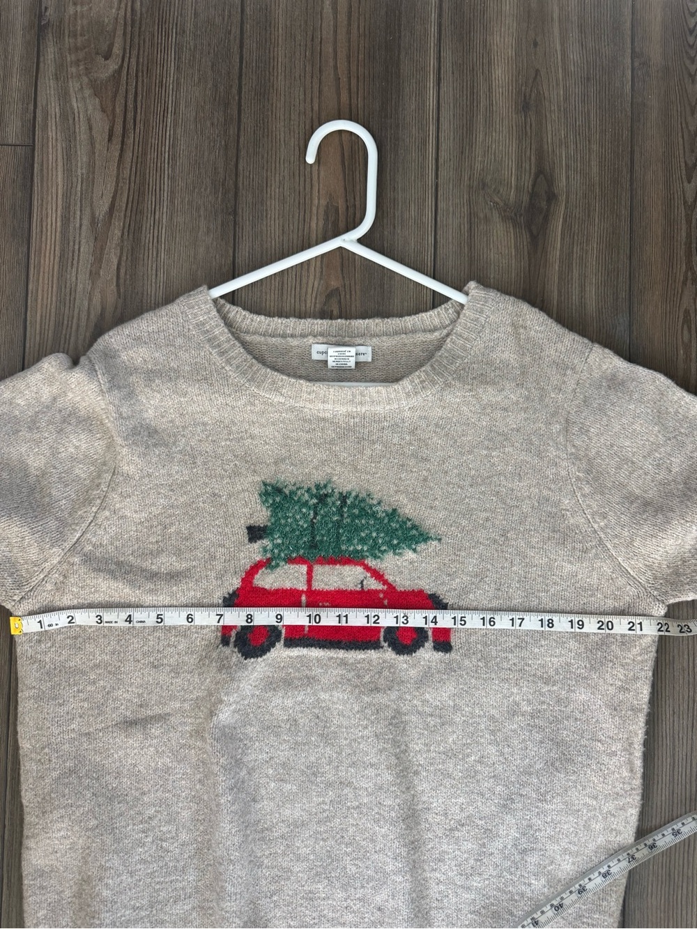 cupcakes & cashmere Beige Sweater with Red Car & Green Tree - Picture 6 of 6